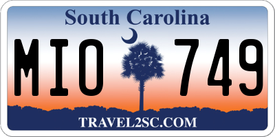 SC license plate MIO749