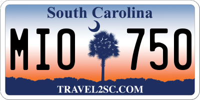 SC license plate MIO750