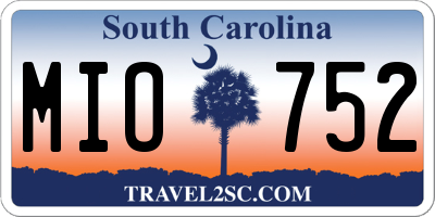 SC license plate MIO752