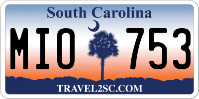 SC license plate MIO753