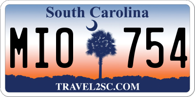 SC license plate MIO754