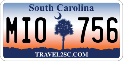 SC license plate MIO756