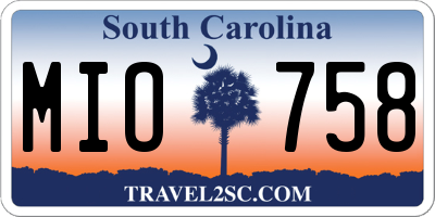 SC license plate MIO758