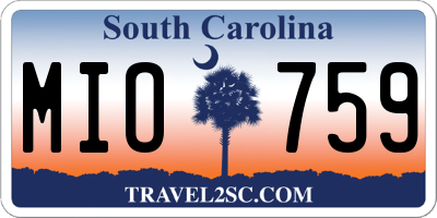 SC license plate MIO759