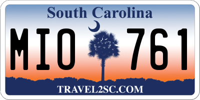 SC license plate MIO761