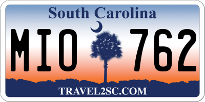 SC license plate MIO762