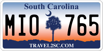 SC license plate MIO765