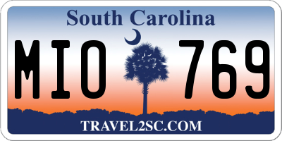 SC license plate MIO769