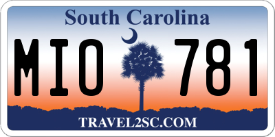 SC license plate MIO781