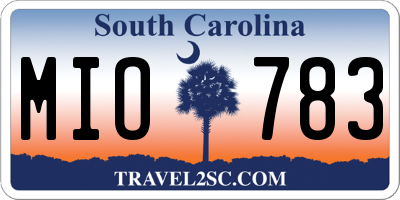 SC license plate MIO783