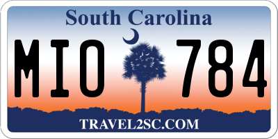 SC license plate MIO784