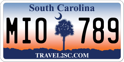 SC license plate MIO789