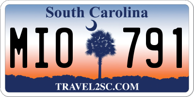 SC license plate MIO791