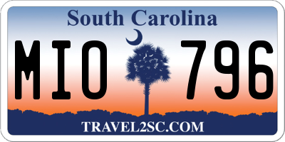 SC license plate MIO796