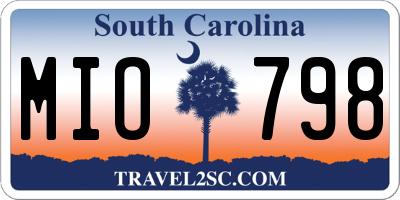 SC license plate MIO798