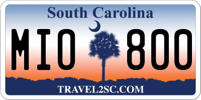 SC license plate MIO800