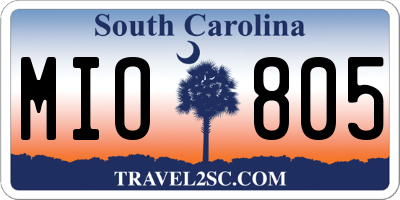 SC license plate MIO805