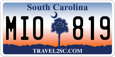 SC license plate MIO819