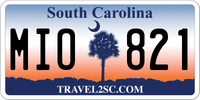 SC license plate MIO821