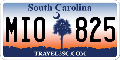SC license plate MIO825