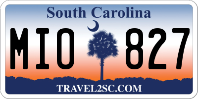 SC license plate MIO827