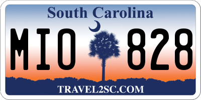 SC license plate MIO828