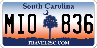 SC license plate MIO836