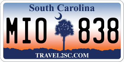 SC license plate MIO838