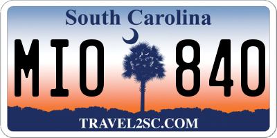 SC license plate MIO840