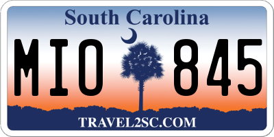 SC license plate MIO845