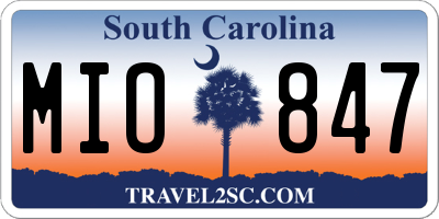 SC license plate MIO847