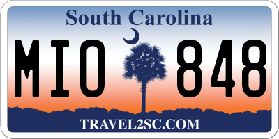 SC license plate MIO848