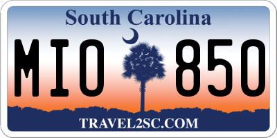 SC license plate MIO850