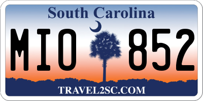 SC license plate MIO852