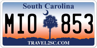 SC license plate MIO853