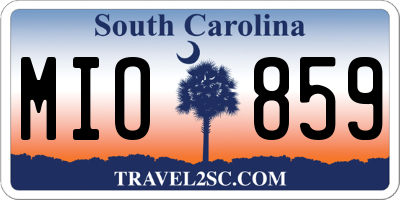 SC license plate MIO859