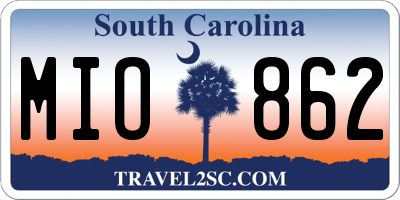 SC license plate MIO862