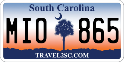 SC license plate MIO865