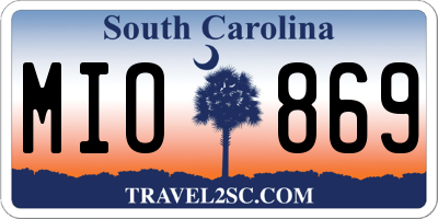 SC license plate MIO869