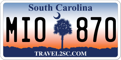SC license plate MIO870
