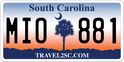 SC license plate MIO881