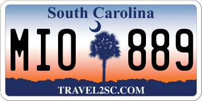 SC license plate MIO889