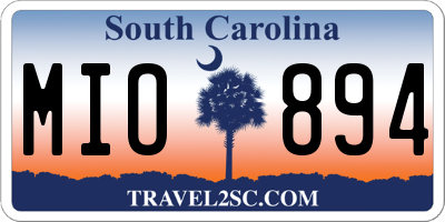 SC license plate MIO894