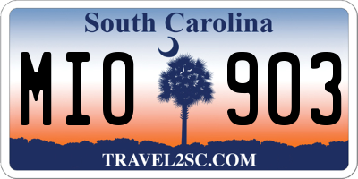 SC license plate MIO903