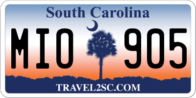 SC license plate MIO905