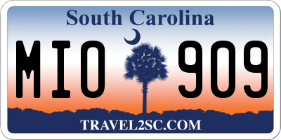 SC license plate MIO909
