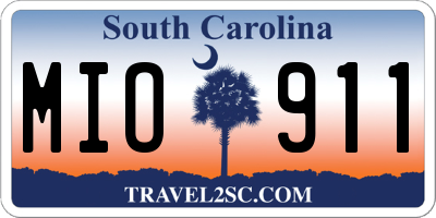 SC license plate MIO911
