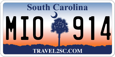 SC license plate MIO914