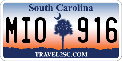SC license plate MIO916