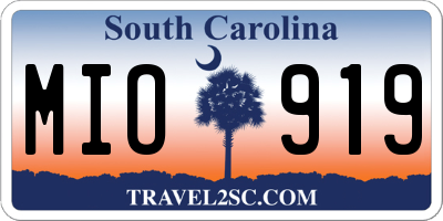 SC license plate MIO919